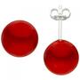 Ohrstecker 925 Sterling Silber 2 Muschelkern Perlen rot 10 mm 