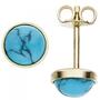 Ohrstecker rund 333 Gold Gelbgold 2 T�rkise Ohrringe Goldohrstecker 