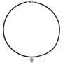 Collier Halskette Leder taupe mit 585 Rotgold 17 Diamanten 45 cm
