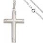 Anh�nger Kreuz 925 Silber matt Silberkreuz mit Kette 60 cm
