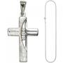 Anh�nger Kreuz 925 Silber 3 Zirkonia Kreuzanh�nger mit Kette 50 cm