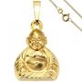 Anh�nger Buddha 333 Gold Gelbgold mit Kette 50 cm, Schmuck Set
