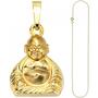 Anh�nger Buddha 333 Gold Gelbgold mit Kette 50 cm, Schmuck Set