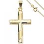 Anh�nger Kreuz 333 Gold Gelbgold mit Kette 45 cm Goldkreuz