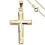 Anh�nger Kreuz 333 Gold Gelbgold mit Kette 50 cm Goldkreuz
