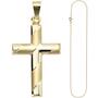 Anh�nger Kreuz 333 Gold Gelbgold mit Kette 50 cm Goldkreuz