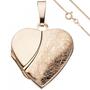 Medaillon Herz zum �ffnen 925 Silber rosegold vergoldet Kette 45 cm