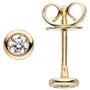 Ohrstecker 585 Gold Gelbgold 2 Diamanten Brillanten Ohrringe 
