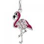 Kinder Anh�nger Flamingo rosa pink  925 Sterling Silber 7 Zirkonia 