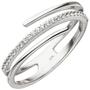 Damen Ring mehrreihig 925 Sterling Silber, 26 Zirkonia (Gr��e: 52) 