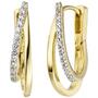 Creolen 375 Gold Gelbgold bicolor 26 Zirkonia Ohrringe Goldcreolen 