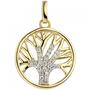 Anh�nger Lebensbaum Baum 375 Gelbgold bicolor 27 Zirkonia 