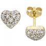 Ohrstecker Herz 375 Gold Gelbgold bicolor 28 Zirkonia Ohrringe 