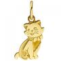 Anh�nger Katze 333 Gold Gelbgold teil matt Katzenanh�nger 