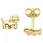Ohrstecker Hund 333 Gold Gelbgold Ohrringe Goldohrringe Hundeohrringe 