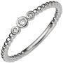 Damen Ring zart 585 Gold Wei�gold 3 Diamanten 0,06ct. (Gr��e: 58) 