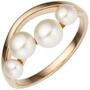 Damen Ring 585 Rotgold Rosegold 4 Perlen Perlenring (Gr��e: 52) 