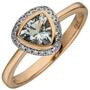 Damen Ring 585 Rotgold 21 Diamanten 1 Aquamarin hellblau (Gr��e: 60) 