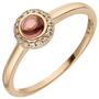 Damen Ring 585 Rotgold 1 Turmalin Cabochon 16 Diamanten (Gr��e: 60) 