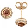Ohrstecker 585 Gold Rotgold 2 Turmalin Cabochons 32 Diamanten Brillanten 