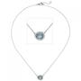 Kette mit Anh�nger 925 Silber 1 Glasstein hellblau 29 Zirkonia 45 cm