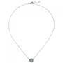 Kette mit Anh�nger 925 Silber 1 Glasstein hellblau 29 Zirkonia 45 cm