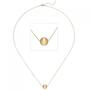 Collier Kette mit Anh�nger Kugel 750 Gelbgold matt 45 cm Halskette