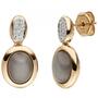 Ohrstecker 585 Rotgold 2 Mondstein Cabochons 32 Diamanten Brillanten 