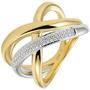 Damen Ring 585 Gelbgold Wei�gold bicolor 61 Diamanten (Gr��e: 60) 
