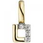 Anh�nger 585 Gelbgold 4 Diamanten Brillanten Goldanh�nger eckig 