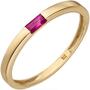 Damen Ring 375 Gold Gelbgold 1 Rubin Goldring Rubinring (Gr��e: 52) 