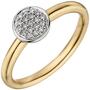 Damen Ring 585 Gelbgold Wei�gold mit 9 Diamanten (Gr��e: 58) 