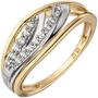 Damen Ring 375 Gold Gelbgold 15 Zirkonia Goldring (Gr��e: 60) 