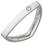 Damen Ring dreieckig Dreieck 950 Platin matt 1 Diamant Brillant (Gr��e: 60)