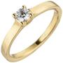 Damen Ring 585 Gelbgold mit 1 Diamant Brillant 0,15 ct. Solit�r (Gr��e: 58) 