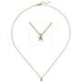 Collier Kette mit Anh�nger 585 Gold Rotgold 1 Diamant Brillant 0,15 ct. 45 cm