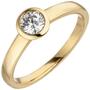 Damen Ring 585 Gelbgold, 1 Diamant Brillant 0,25 ct. Diamantring, Solit�r (Gr��e: 58) 