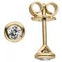 Ohrstecker rund 585 Gold Gelbgold 2 Diamanten Brillanten 0,14 ct. Ohrringe 