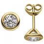 Ohrstecker rund 585 Gold Gelbgold 2 Diamanten Brillanten 1,00 ct. Ohrringe 