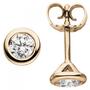 Ohrstecker rund 585 Gold Rotgold 2 Diamanten Brillanten 0,50 ct. Ohrringe 