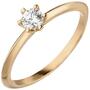 Damen Ring 585 Rotgold 1 Diamant Brillant 0,25 ct. Diamantring, Solit�r (Gr��e: 60) 