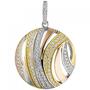 Anh�nger rund 925 Silber tricolor dreifarbig vergoldet 106 Zirkonia 