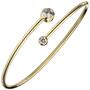 Armreif Armband 925 Sterling Silber gold vergoldet 2 Zirkonia 
