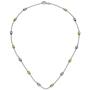 Collier Halskette 925 Sterling Silber bicolor vergoldet 45 cm Silberkette 