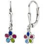 Kinder Ohrh�nger Blume 925 Sterling Silber 2 Zirkonia Ohrringe Kinderohrringe 