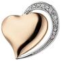 Anh�nger Herz 925 Sterling Silber bicolor vergoldet 13 Zirkonia 