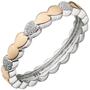 Damen Ring Herz Herzen 925 Sterling Silber bicolor Herzring (Gr��e: 50) 