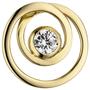 Anh�nger rund 925 Sterling Silber gold vergoldet mit 1 Zirkonia 