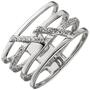 Damen Ring 4-reihig breit 925 Sterling Silber 28 Zirkonia (Gr��e: 62) 