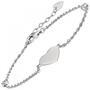 Armband Herz 925 Sterling Silber 2 Zirkonia 22 cm Silberarmband
